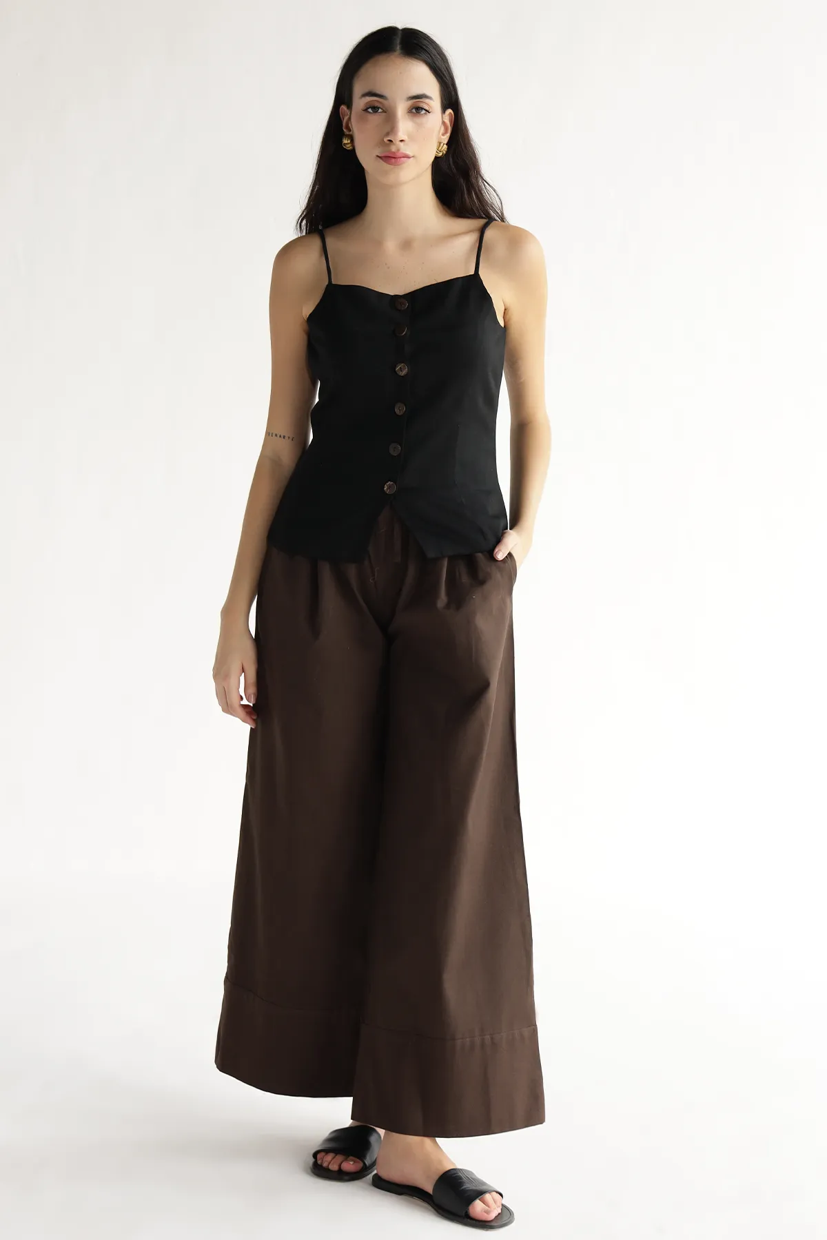 Wide-Leg Pants : Cocoa