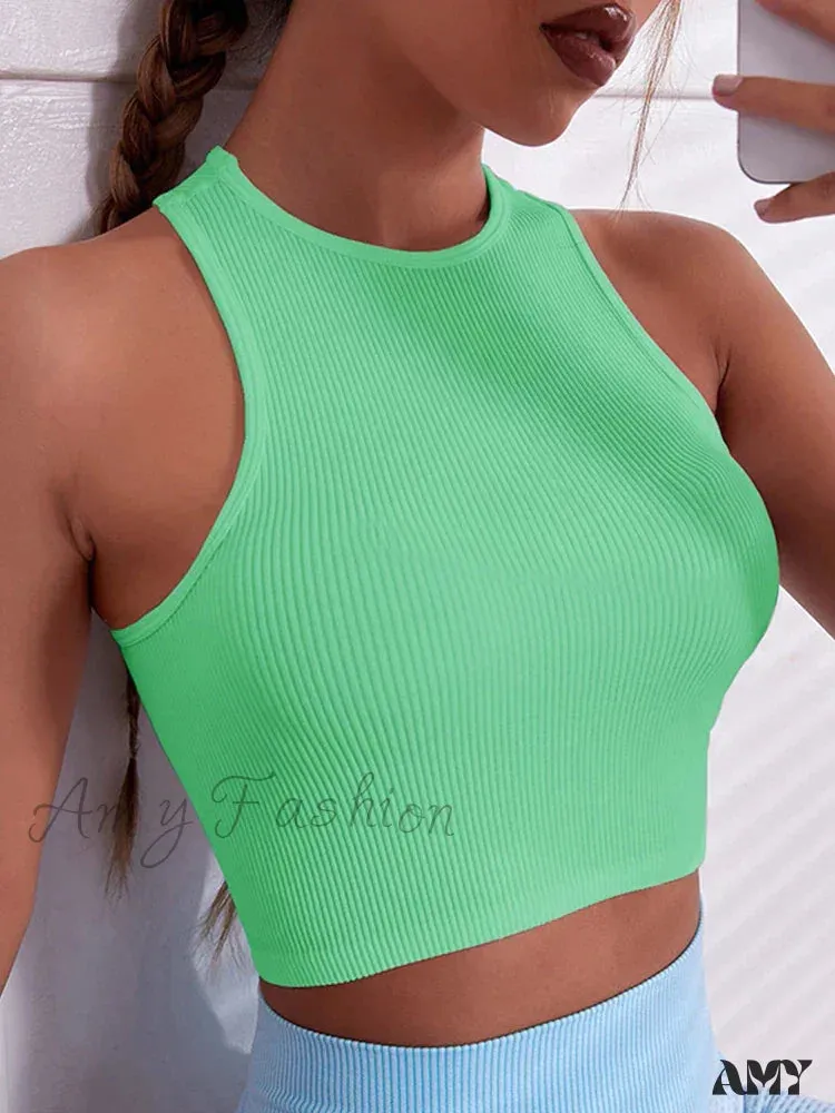 Y2k Solid Color Corset O-Neck Summer Clothes Crop Top